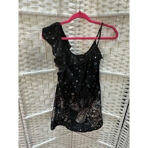 SALE!‎ Envy Me Floral Ruffle Shoulder Mini Dress Size M EUC